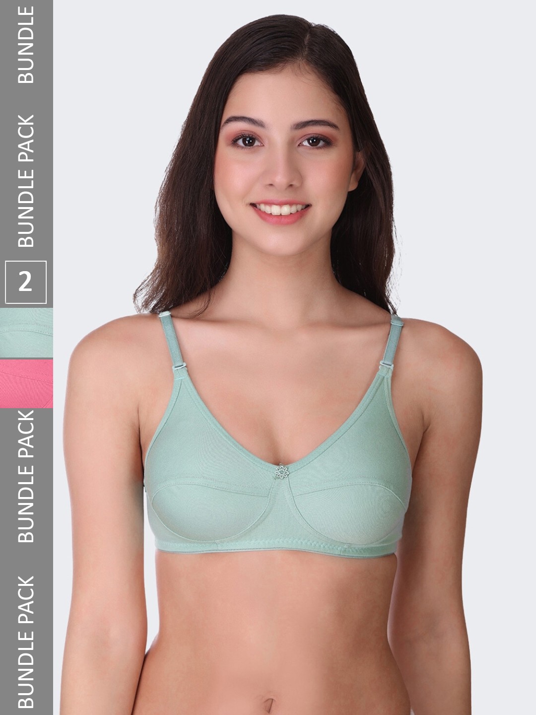

POOJA RAGENEE Pack Of 2 All Day Comfort Full Coverage Everyday Bra, Green