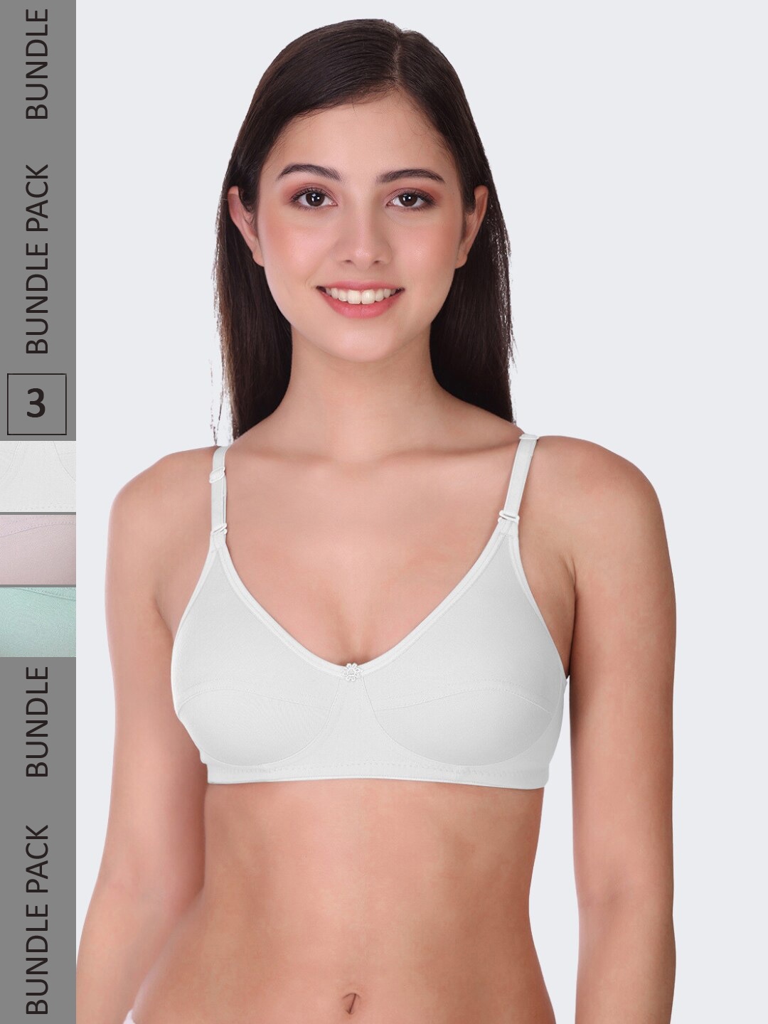 

POOJA RAGENEE Pack Of 3 All Day Comfort Full Coverage Everyday Bra, Green