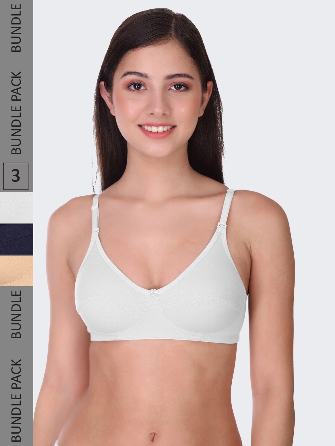 

POOJA RAGENEE Pack Of 3 All Day Comfort Full Coverage Everyday Bra, Nude