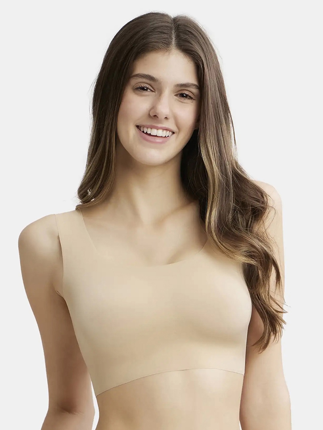 

Jockey Wirefree Padded Soft Touch Microfiber Full Coverage Lounge Bra-1839, Nude