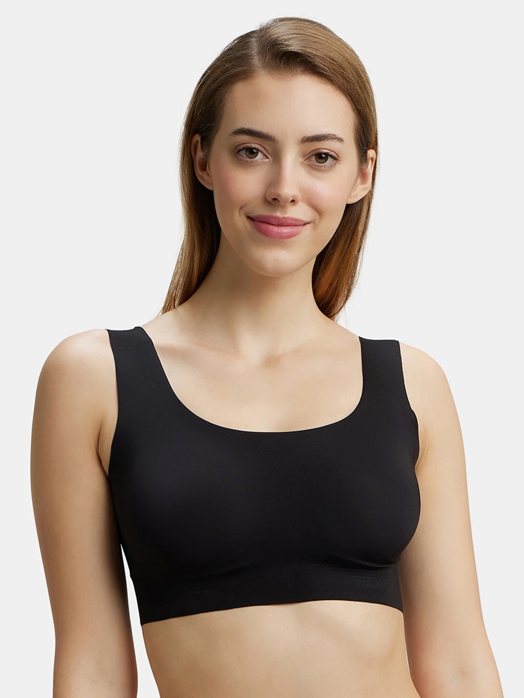 

Jockey Wirefree Padded Soft Touch Microfiber Full Coverage Lounge Bra-1839, Black