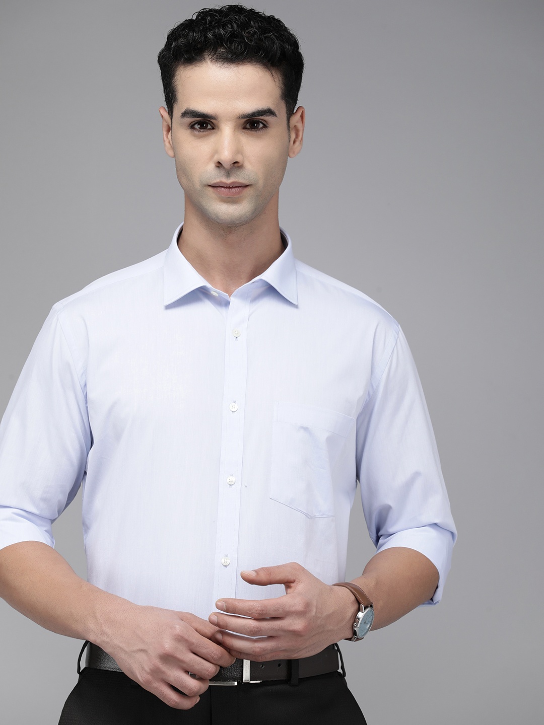 

Park Avenue Pure Cotton Slim Fit Formal Shirt, Blue