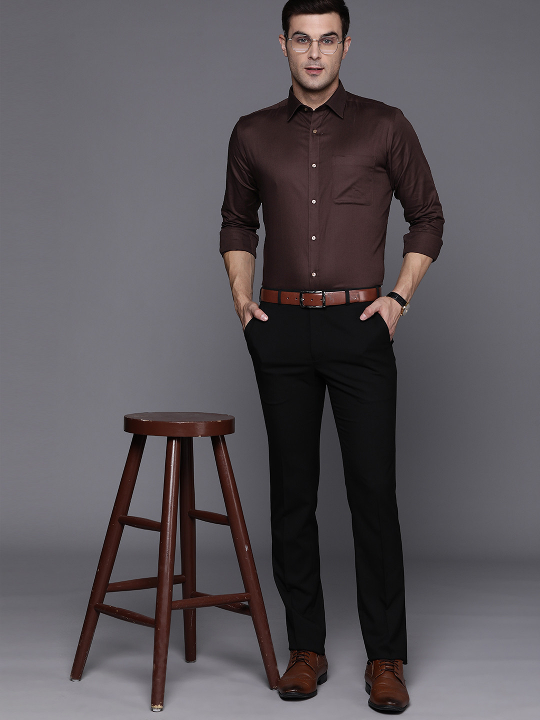 

Raymond Men Brown Slim Fit Opaque Formal Shirt