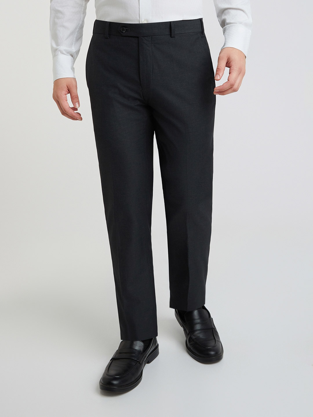 

Raymond Men Slim Fit Formal Trousers, Black