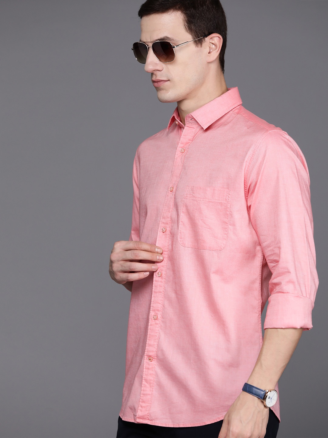 

Raymond Pure Cotton Slim Fit Casual Shirt, Coral