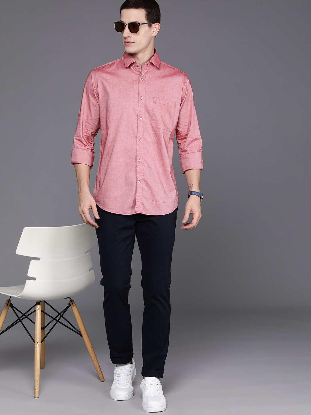 

Raymond Pure Cotton Slim Fit Casual Shirt, Red