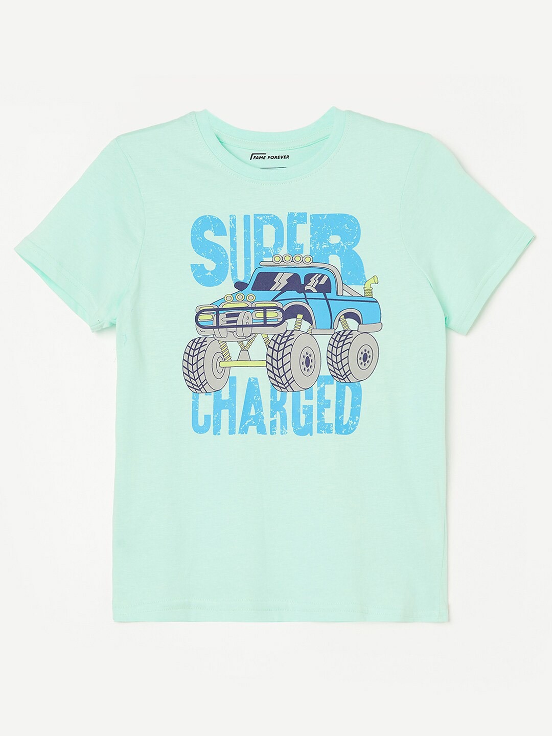 

Fame Forever by Lifestyle Boys Typography Printed Pure Cotton T-shirt, Green