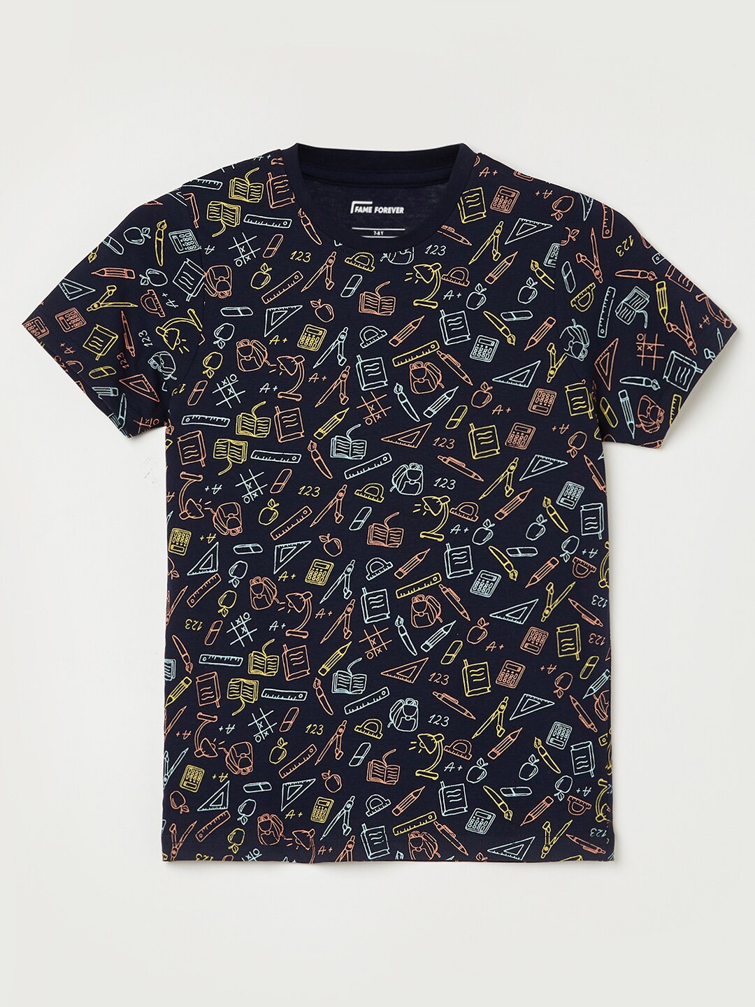

Fame Forever by Lifestyle Boys Conversational Printed Pure Cotton T-shirt, Black