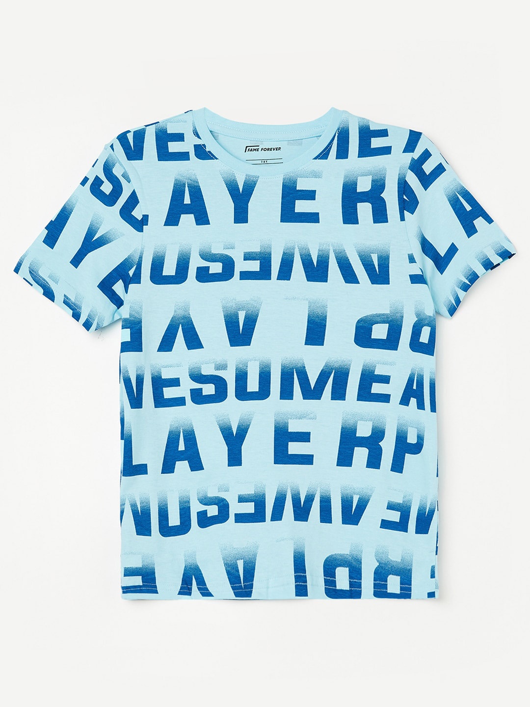 

Fame Forever by Lifestyle Boys Typography Printed Pure Cotton T-shirt, Blue