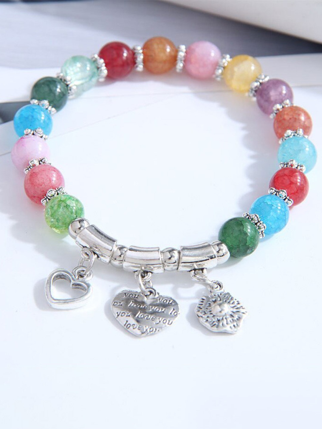 

VIEN Elasticated Slip-On Bracelet, Pink