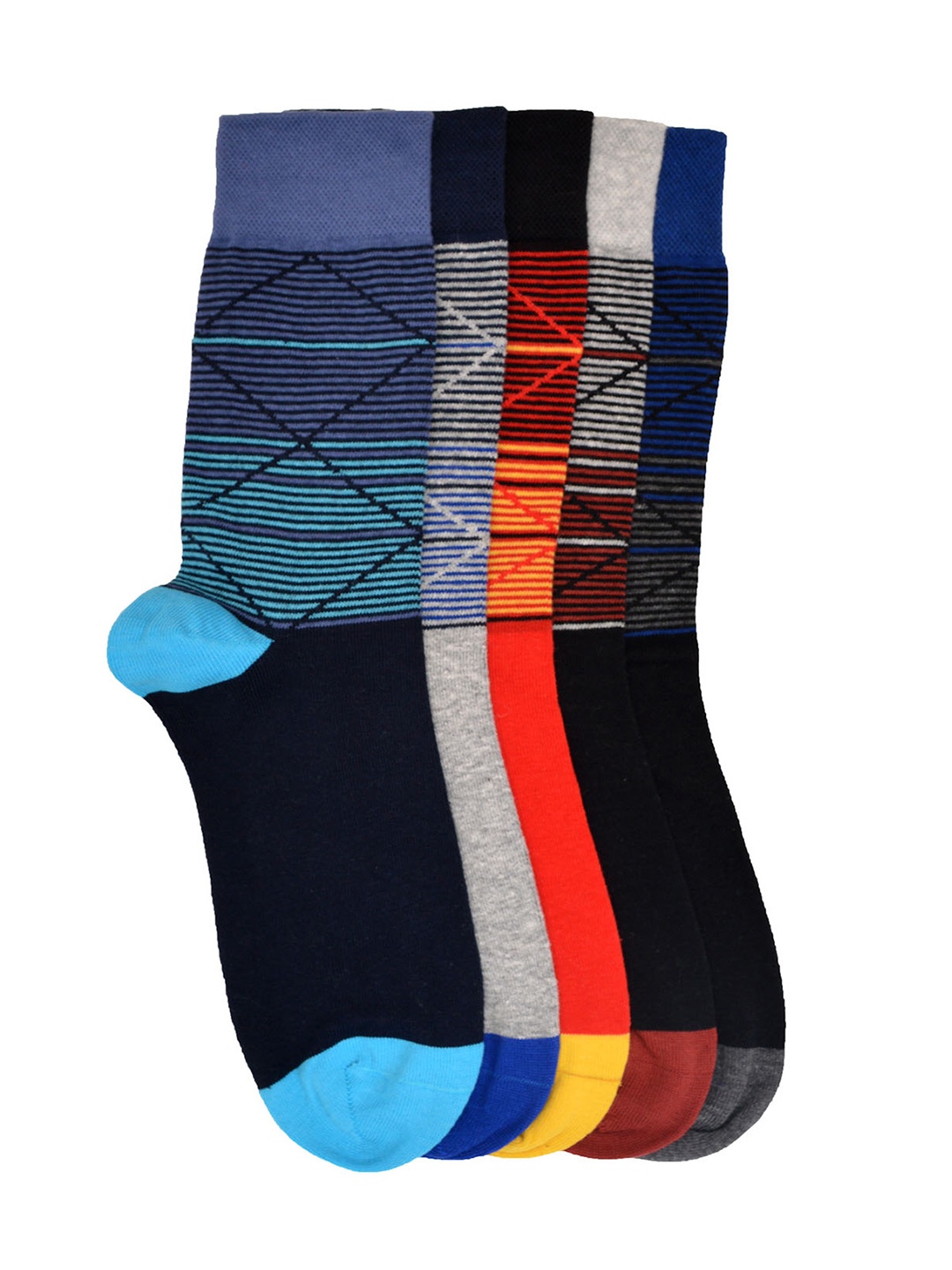 

VINENZIA Men Set of 5 Patterned Above Ankle-Length Socks, Multi