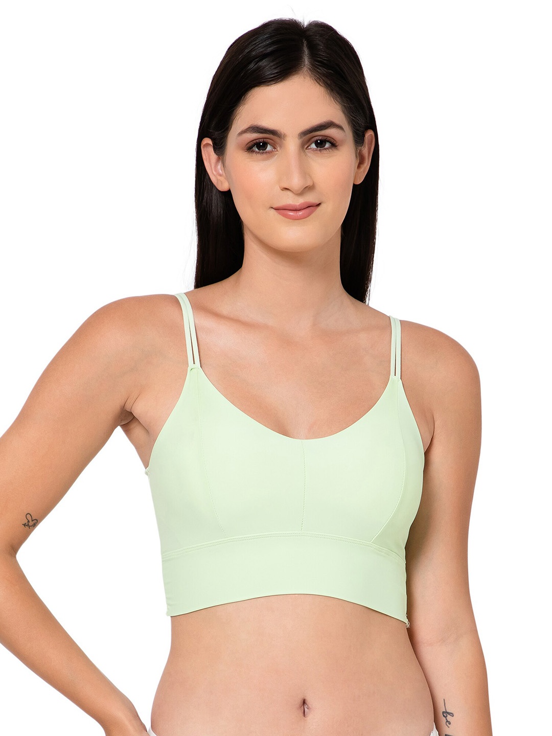 

INFINIUM Full Coverage Lightly Padded All Day Comfort Dry Fit Seamless Camisole Bra, Lime green