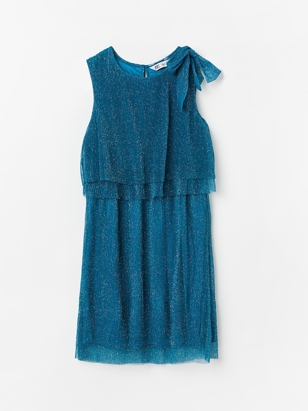 

Fame Forever by Lifestyle Girls Embellished Round Neck A-Line Dress, Teal