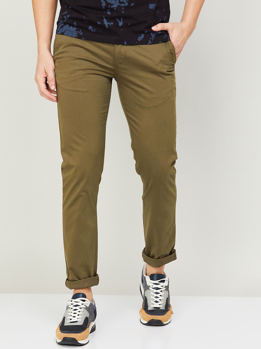 

Fame Forever by Lifestyle Men Mid Rise Trousers, Olive