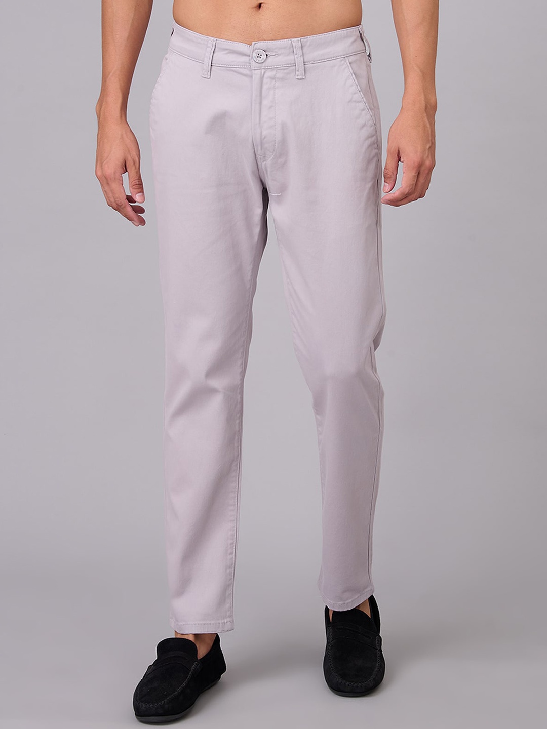 

Old Grey Men Stretchable Slim Fit Mid-Rise Cotton Chinos