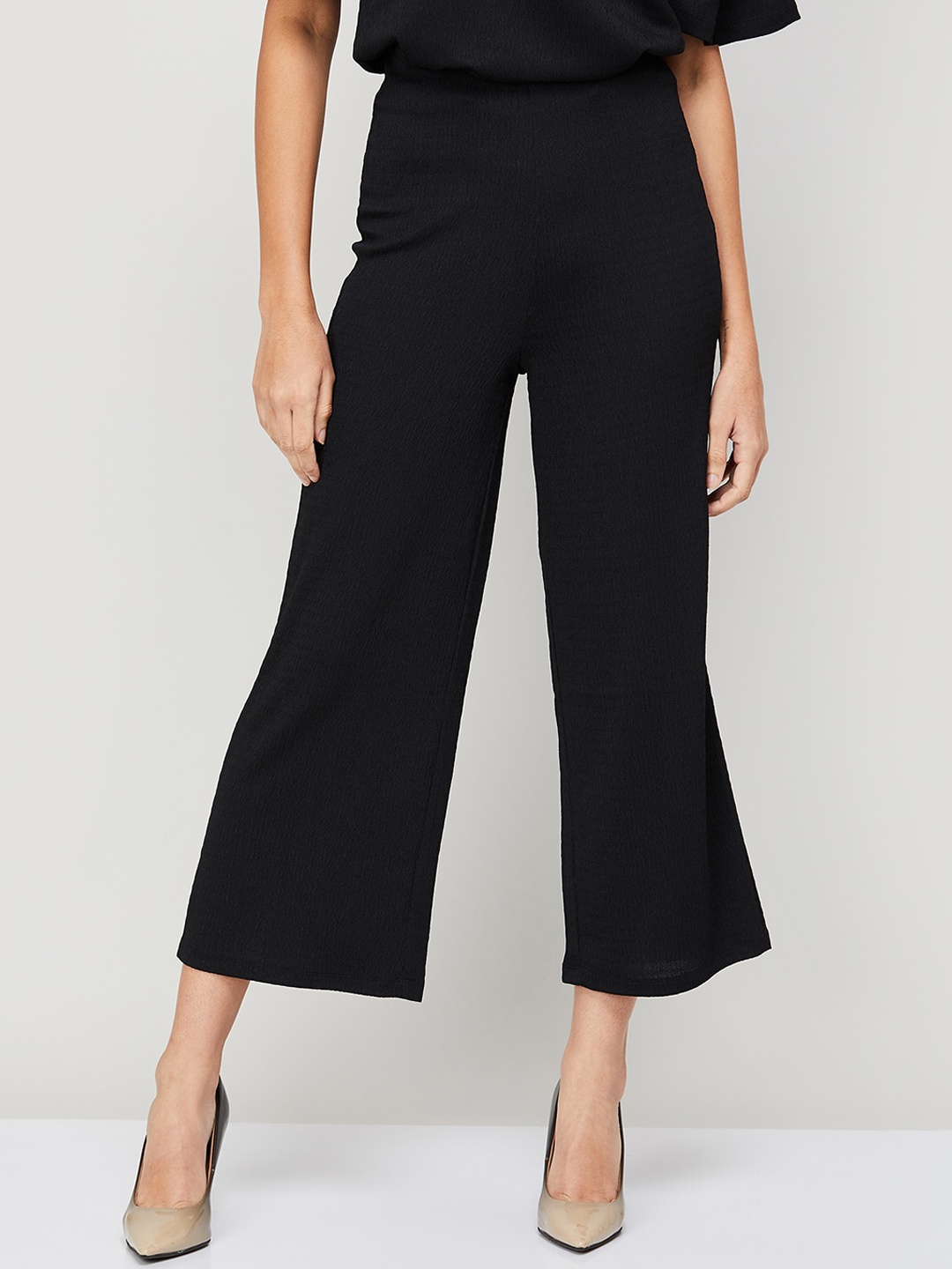 

CODE by Lifestyle Women Mid Rise Culottes Trousers, Black