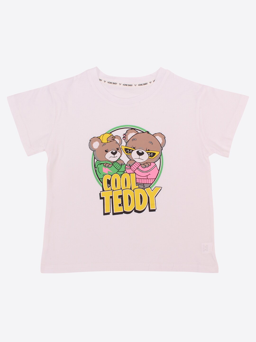 

CUTECUMBER Girls Graphic Printed T-shirt, White