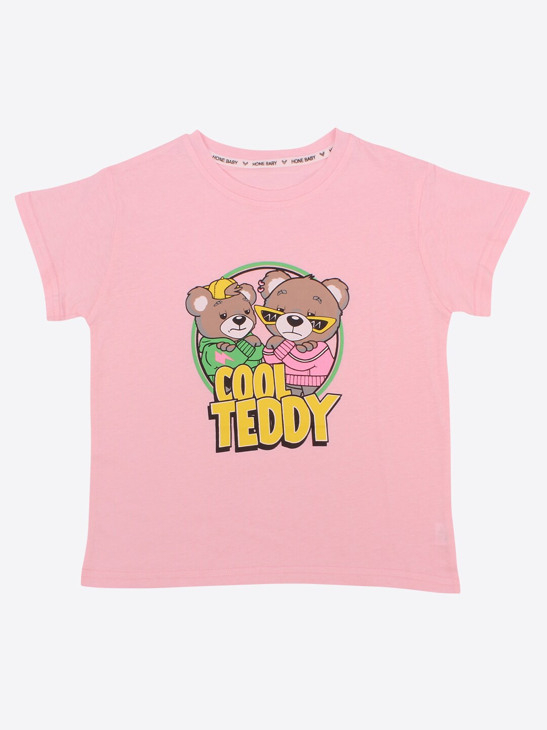 

CUTECUMBER Girls Graphic Printed T-Shirt, Pink