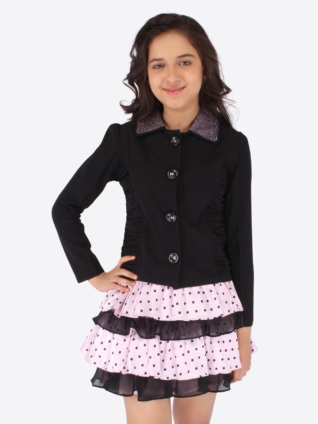 

CUTECUMBER Girls Coat With Skirt, Black