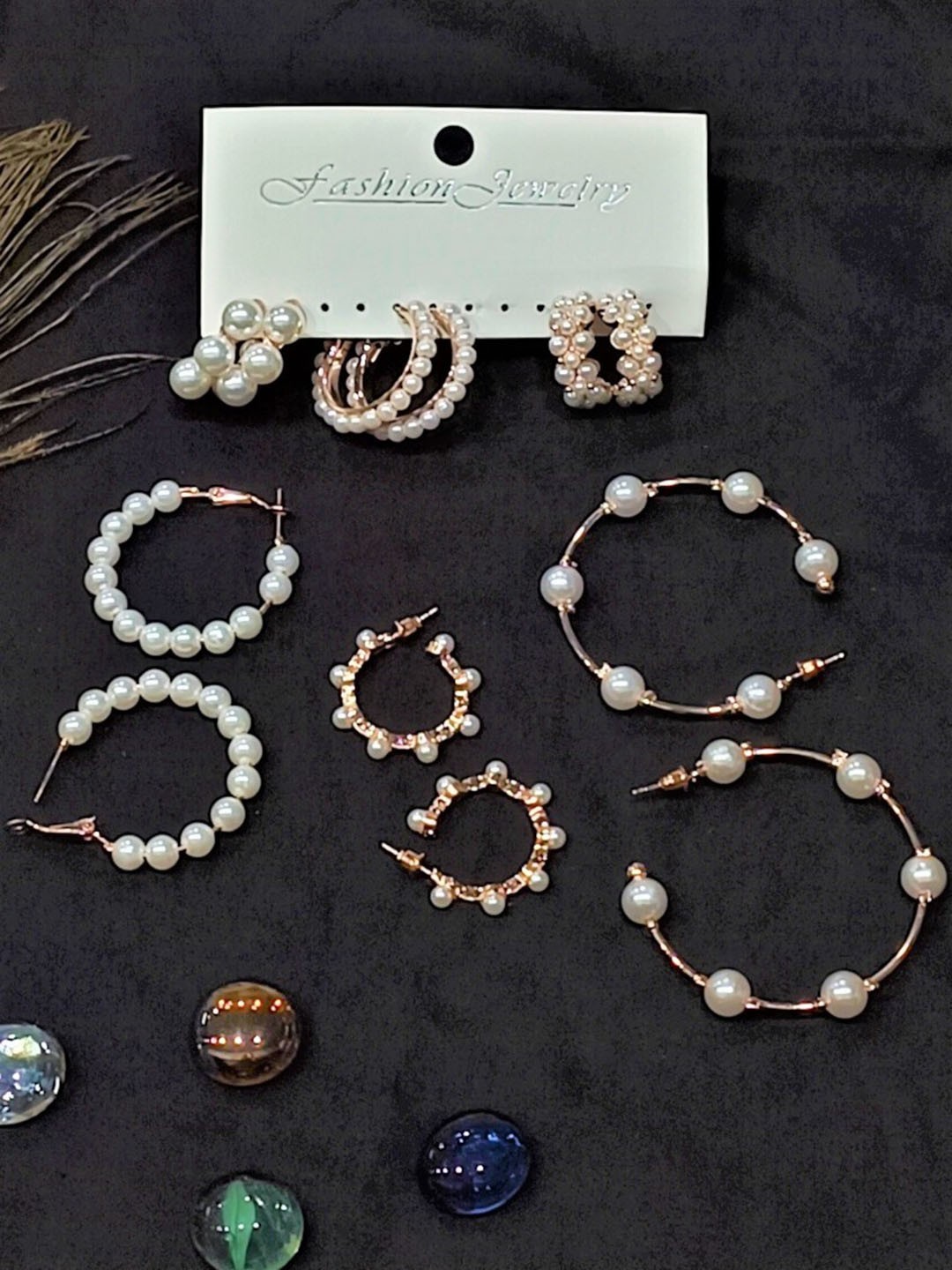 

FEMMIBELLA Set of 6 Rose Gold-Plated Hoop Earrings