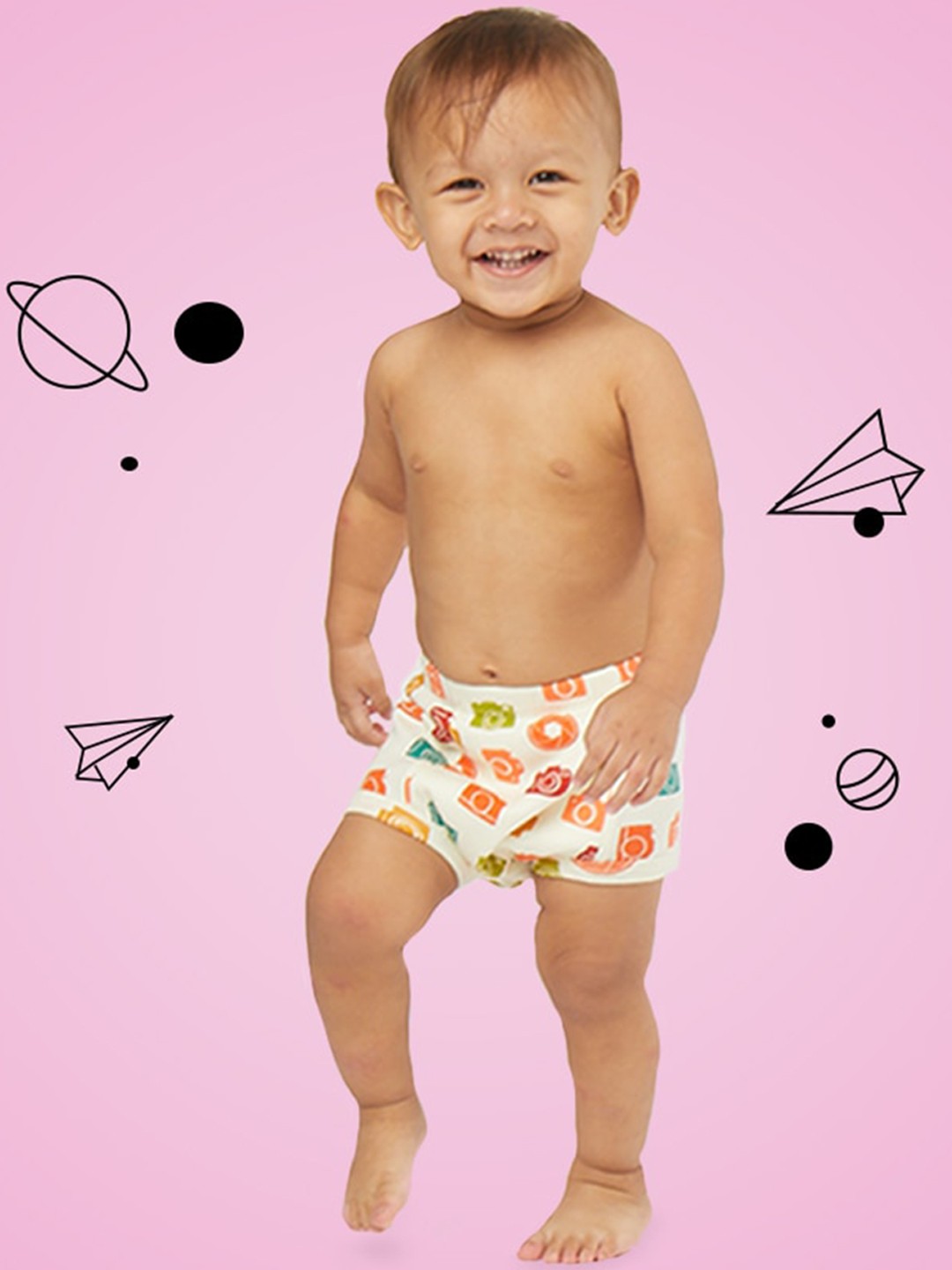 

Snugkins Kids Cream-Coloured Cotton Potty Training Pants