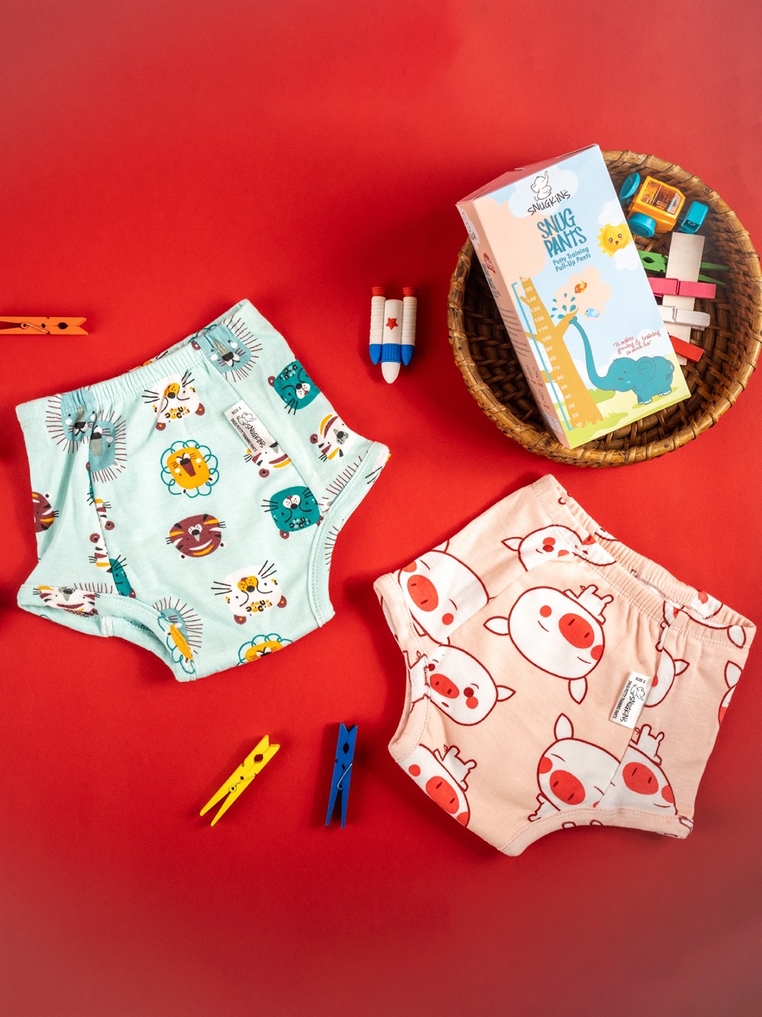 

Snugkins Kids Set Of 10 Pure Cotton Potty Training Pants, Multi