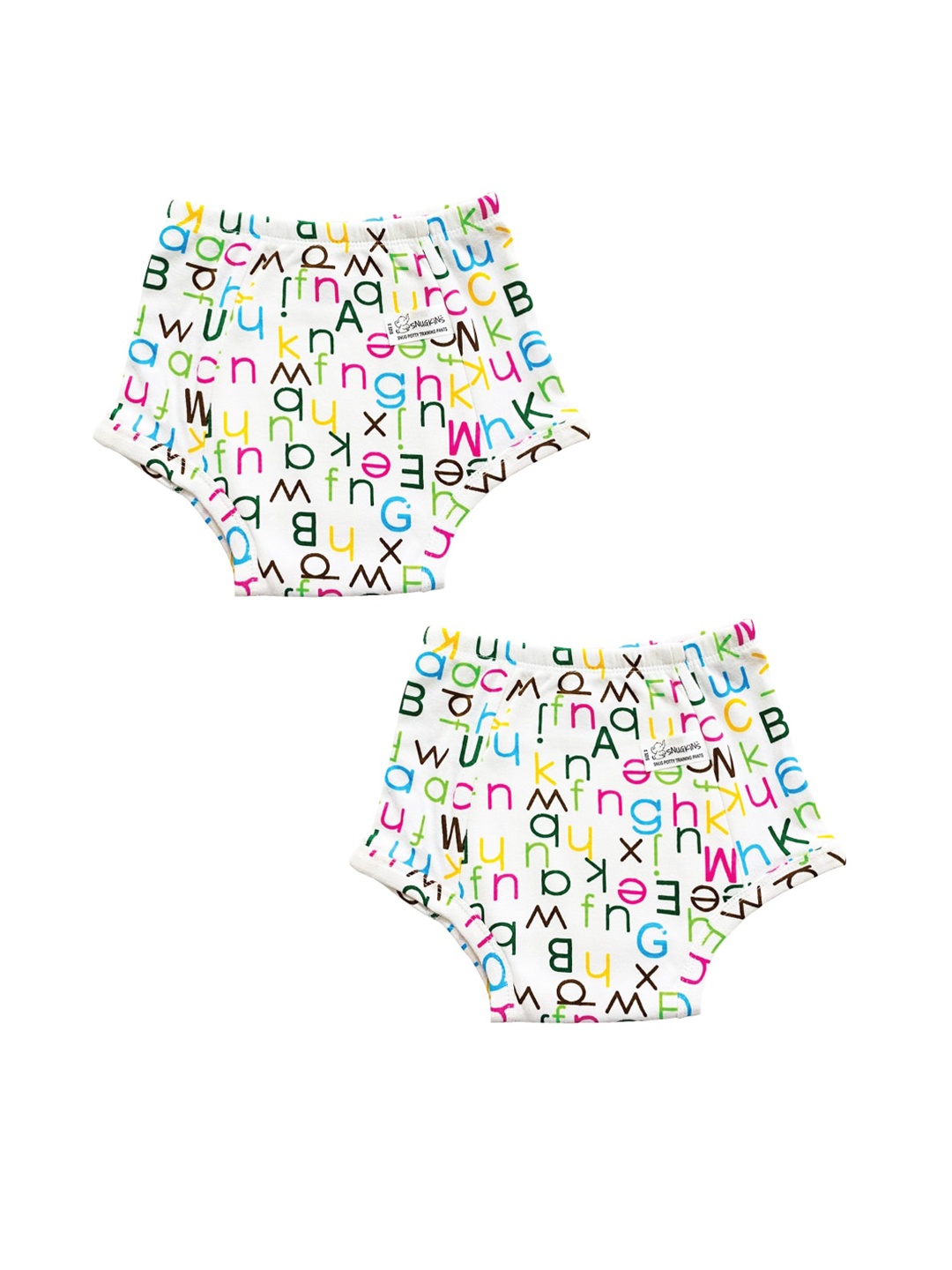 

Snugkins Kids Set Of 2 Printed Pure Cotton Potty Training Pants, White