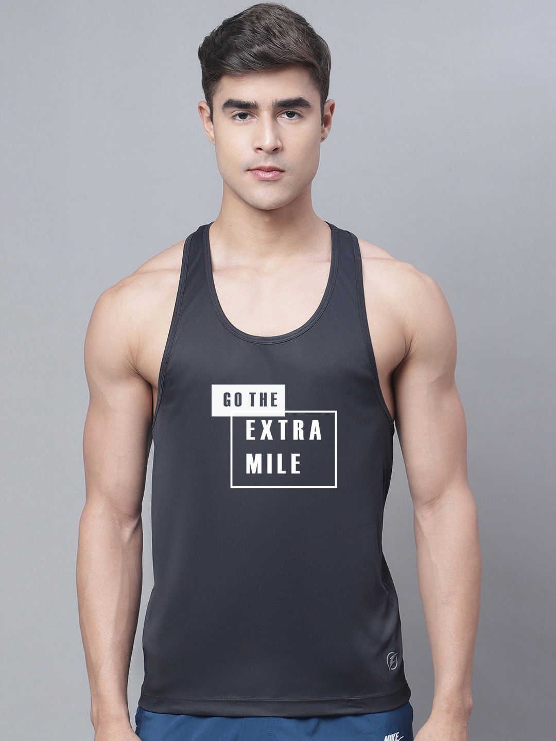 

Friskers Men Printed Gym Vest, Black