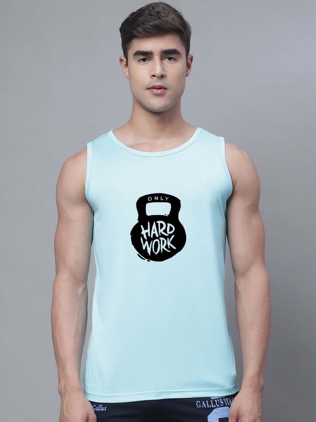 

Friskers Printed Gym Vest, Turquoise blue