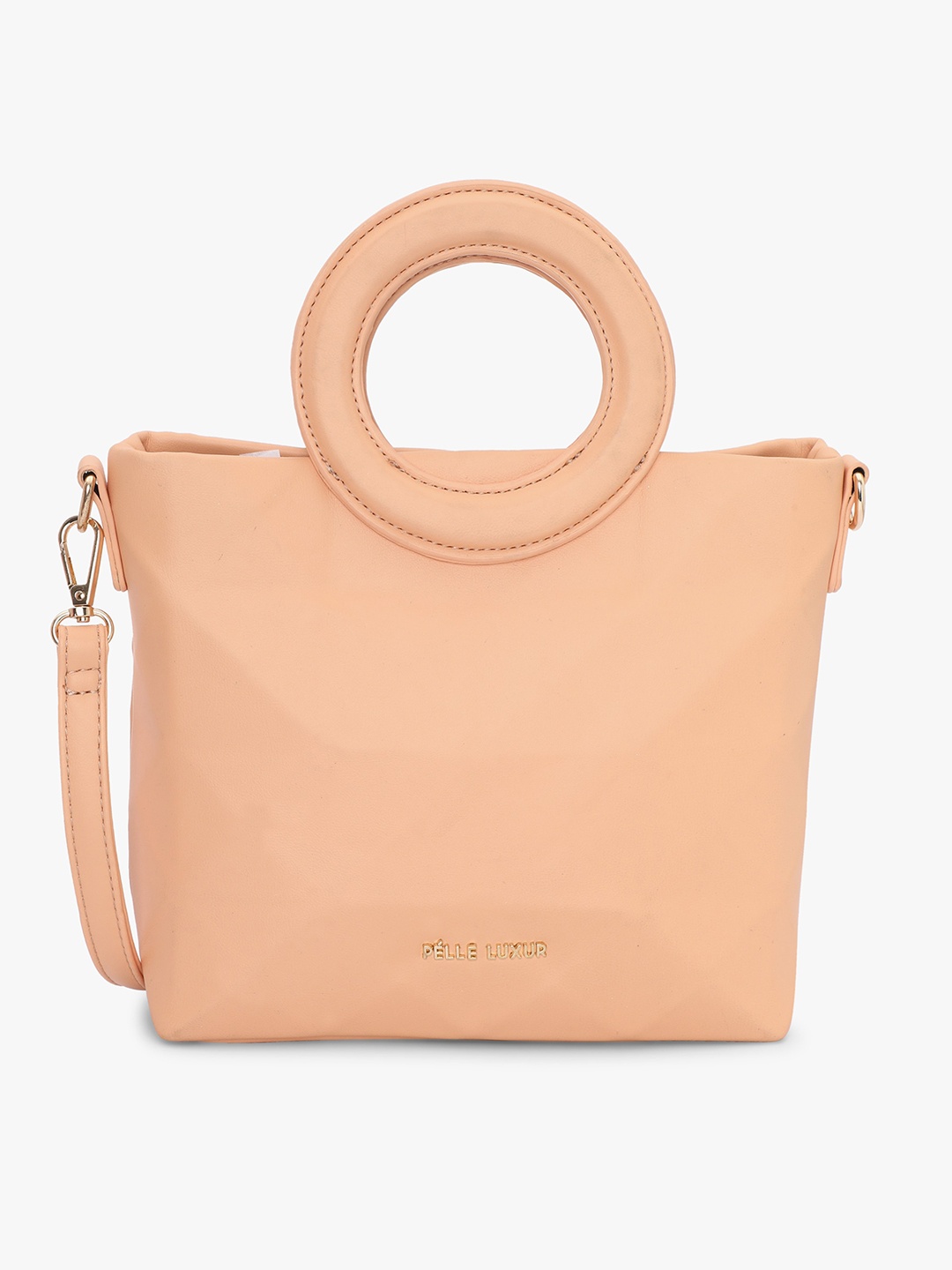 

PELLE LUXUR Structured Handheld Bag, Peach
