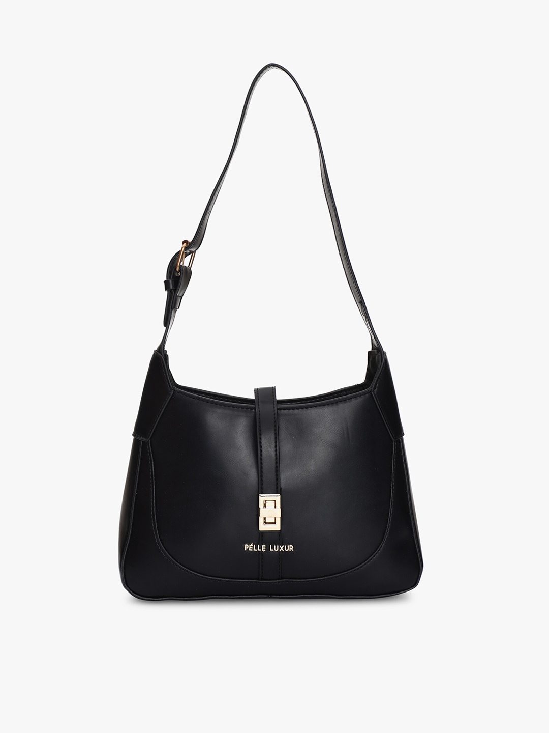 

PELLE LUXUR Structured Shoulder Bag, Black