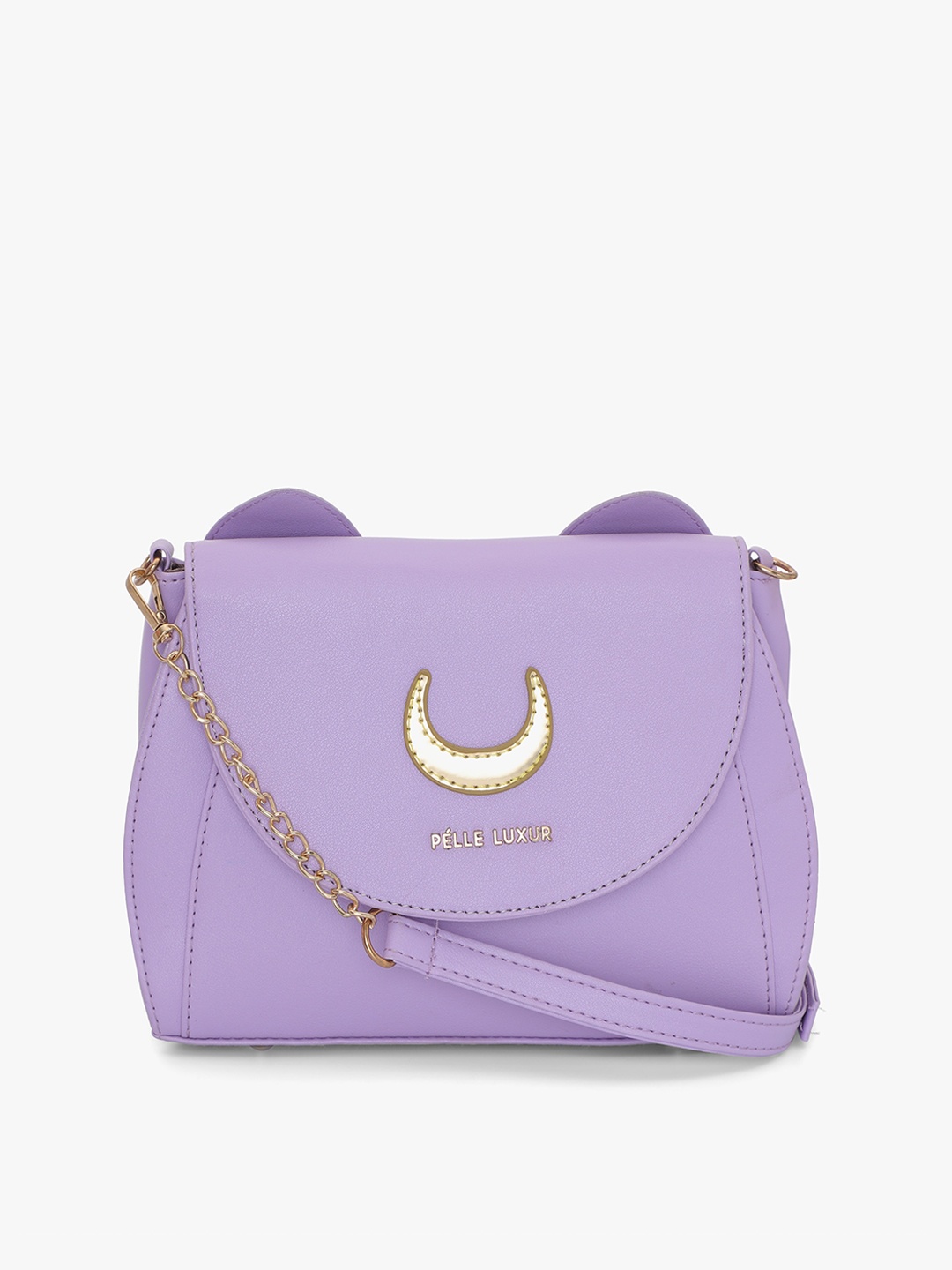 

PELLE LUXUR Textured Structured Sling Bag, Purple