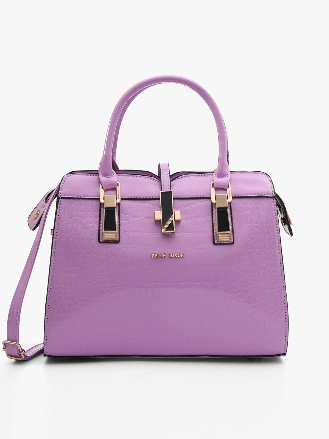 

PELLE LUXUR Structured Handheld Bag, Purple