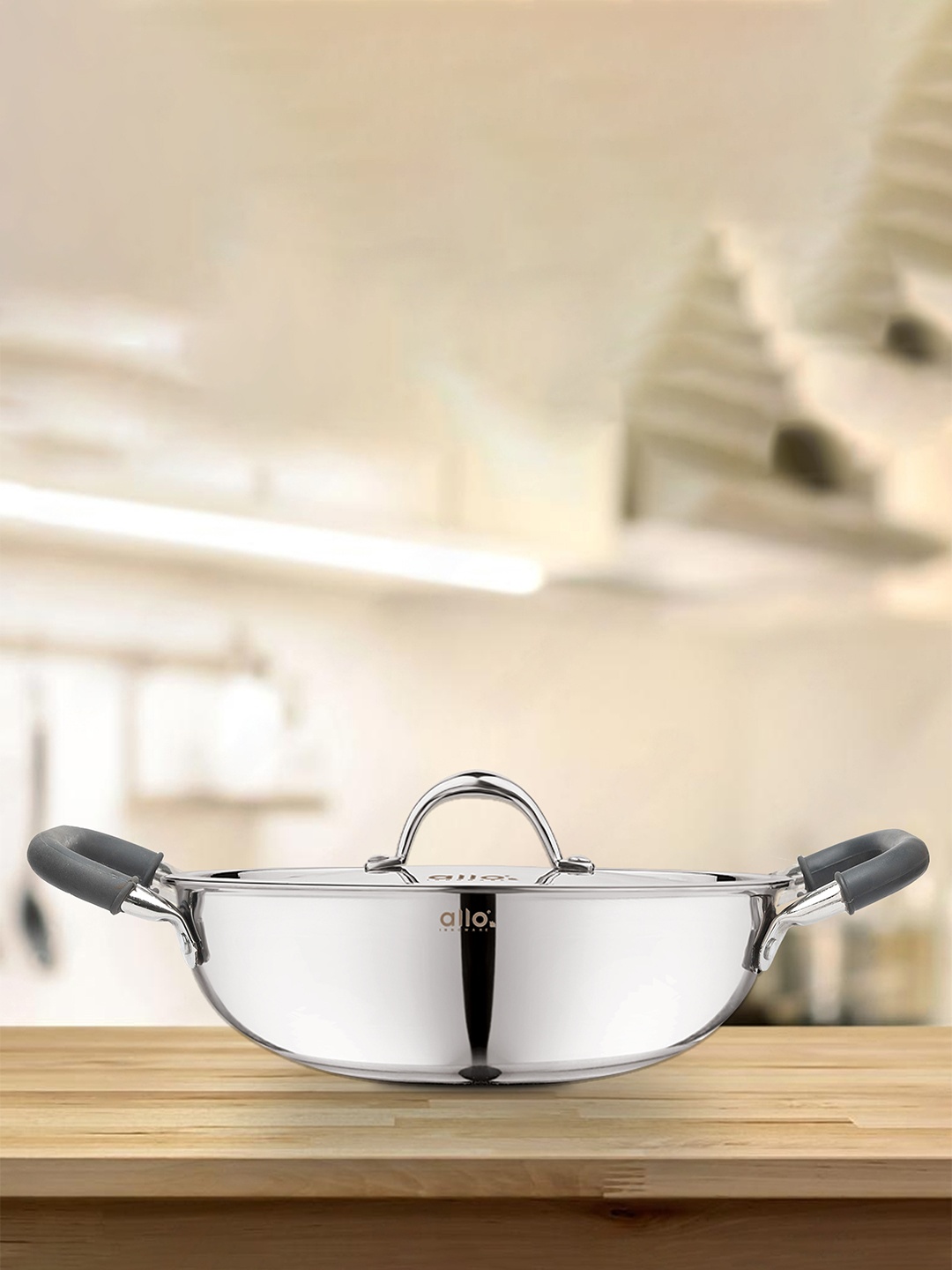 

Allo Silver Stainless Steel 26 Cm Induction Friendly Triply Kadhai (3 L)