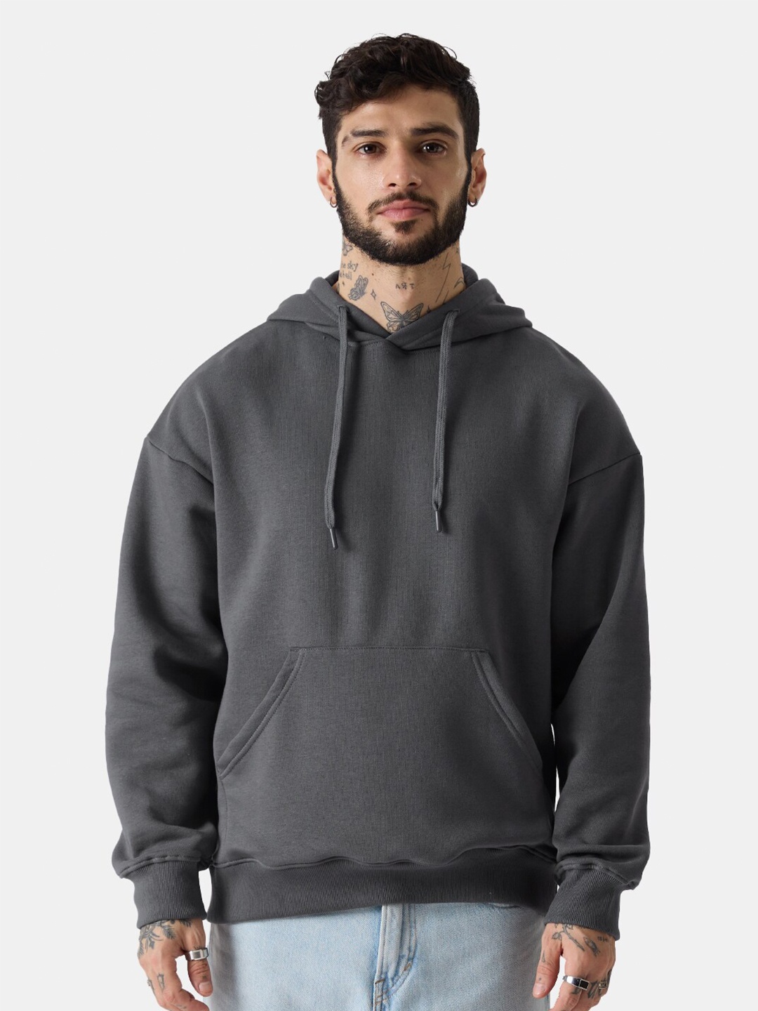 

The Souled Store Grey Hooded Pure Cotton Sweatshirt
