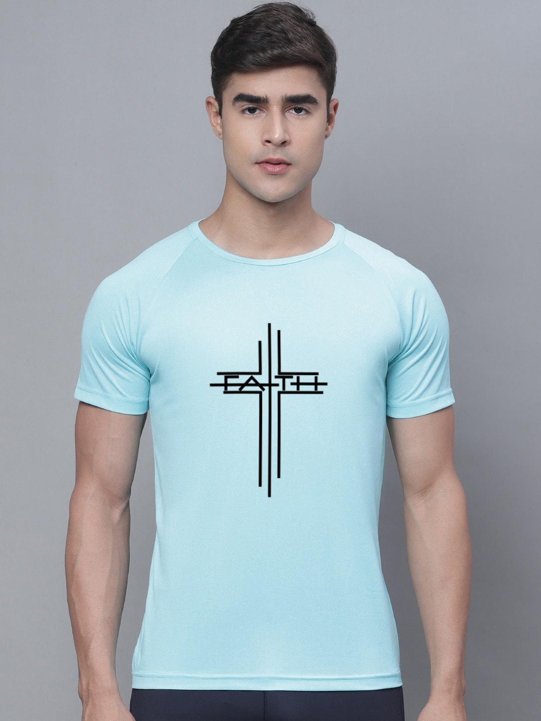

Friskers Typography Printed T-shirt, Turquoise blue
