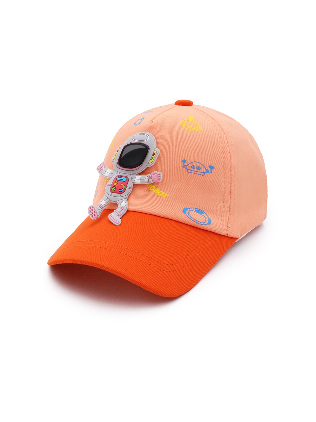 

JENNA Kids-Boys Cartoon Character Printed Cotton Baseball Cap, Orange