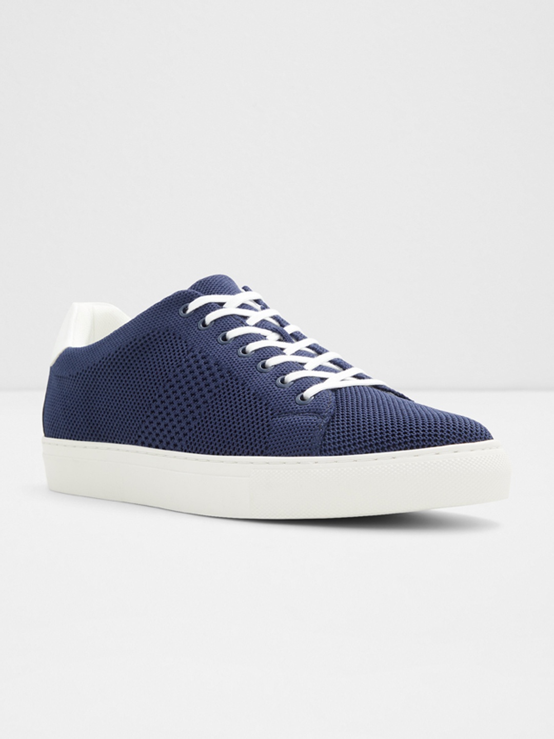 

ALDO Men Woven Design Comfort Insole Textile Contrast Sole Sneakers, Navy blue