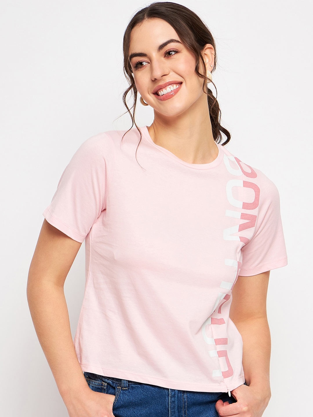 

CAMLA Typography Printed Regular Top, Pink