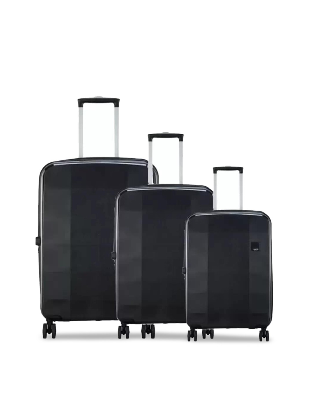 

VIP Set Of 3 COSMOS Solid Hard Suitacse Trolley Bag, Black