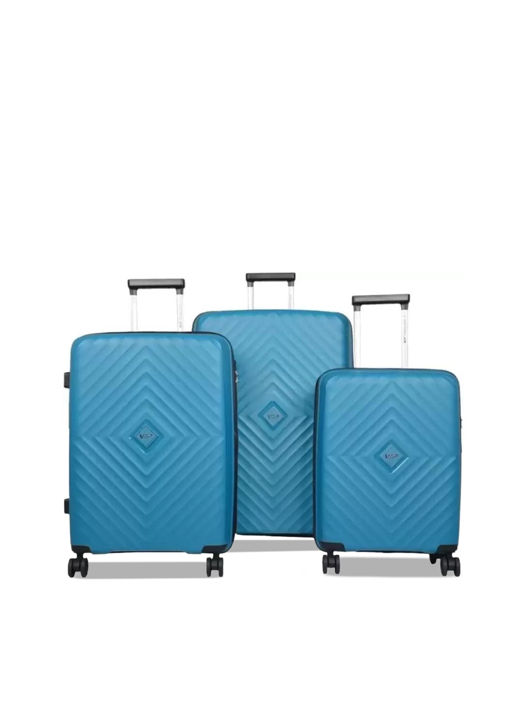 

VIP Quad Set Of 3 Hard-Sided Suitcases Trolley Bag, Blue