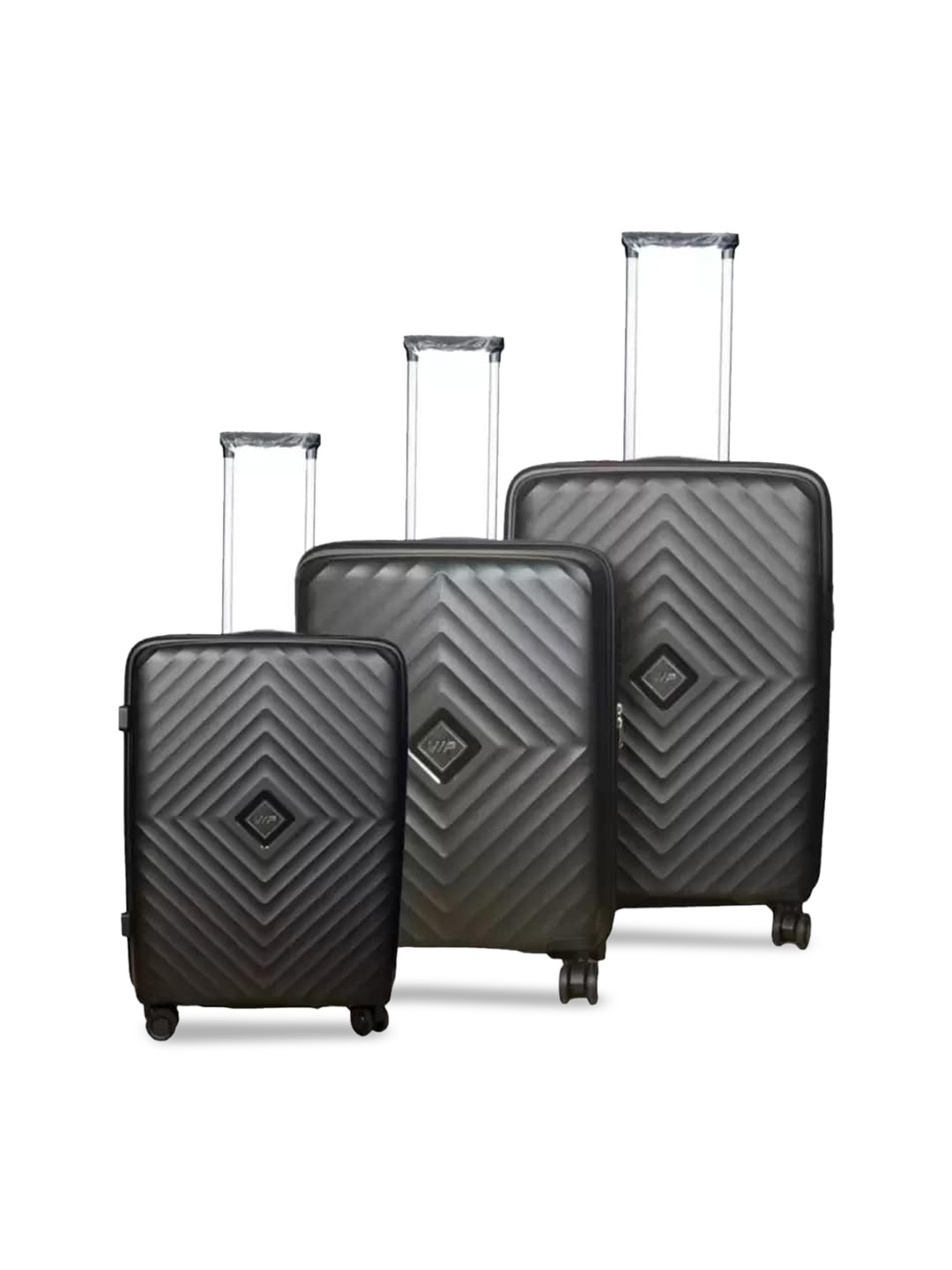 

VIP QUAD Set of 3 Medium & Large Trolley Bags 77 cm, Black