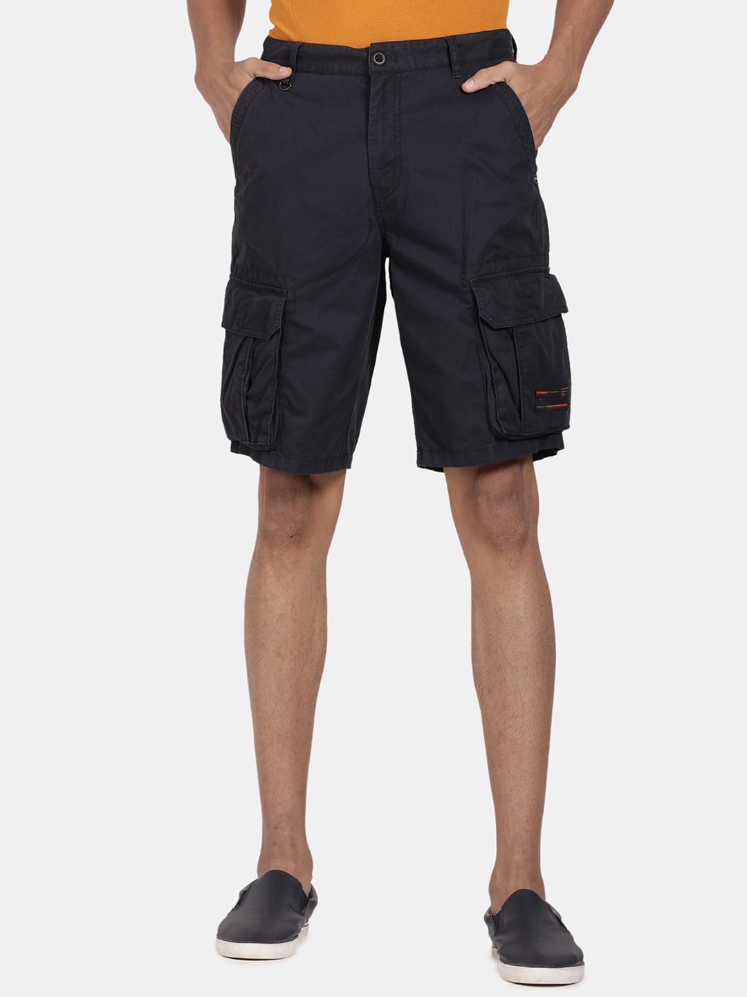 

t-base Men Cotton Cargo Shorts, Black