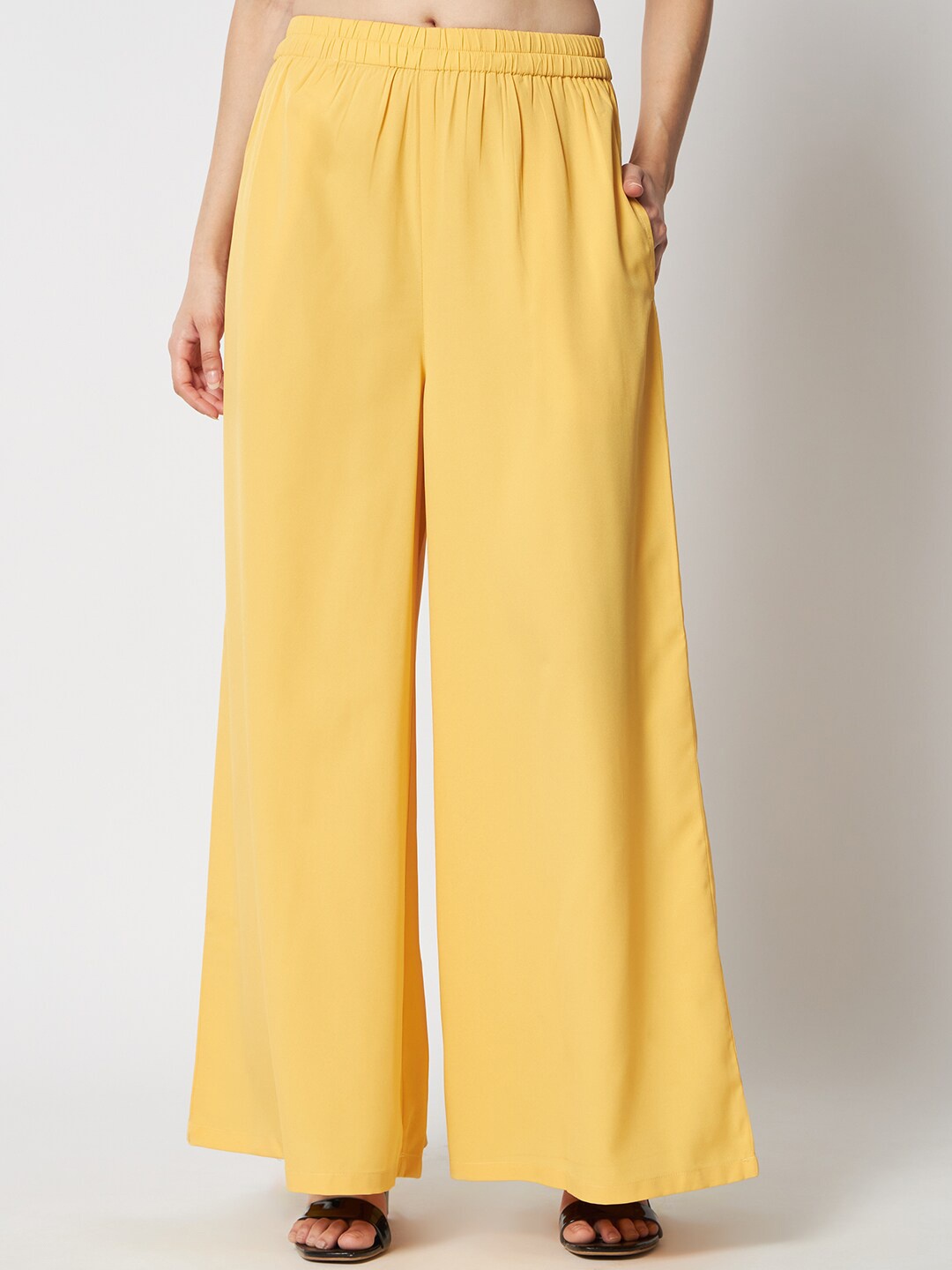 

COASTLAND Women Flared Palazzos, Yellow