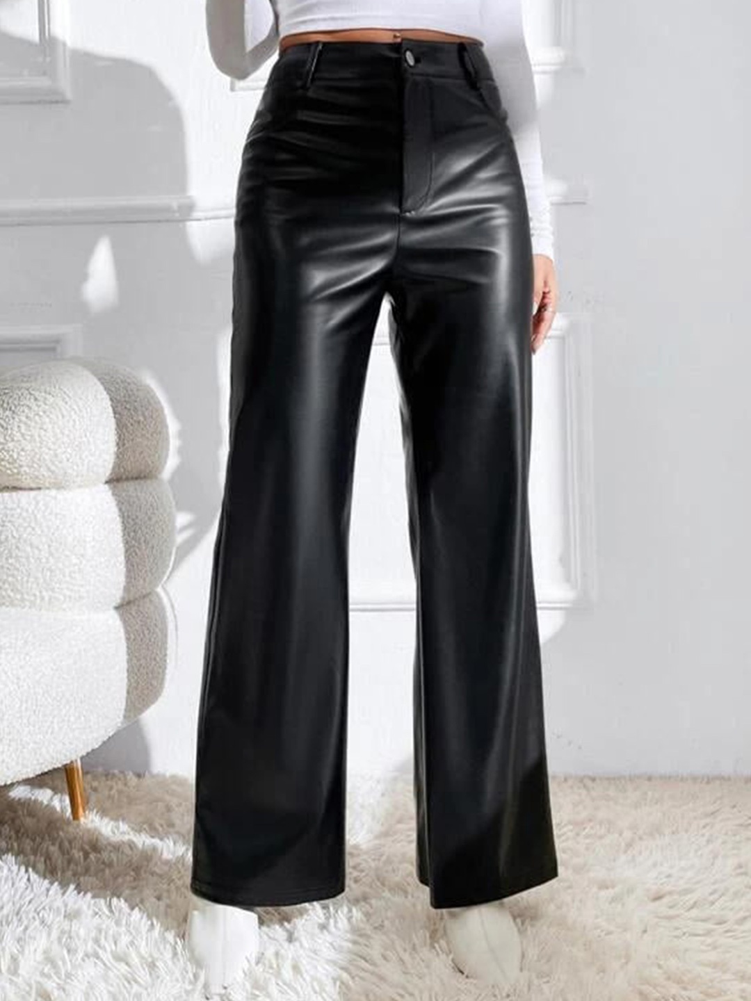 

BAESD Women Relaxed Parallel Trousers, Black