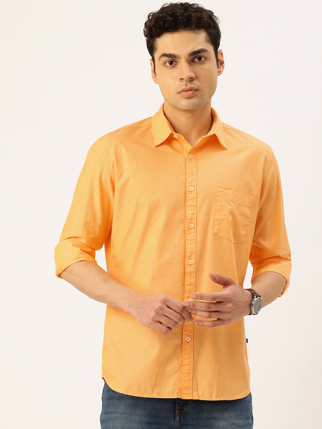 

Parx Slim Fit Pure Cotton Casual Shirt, Mustard