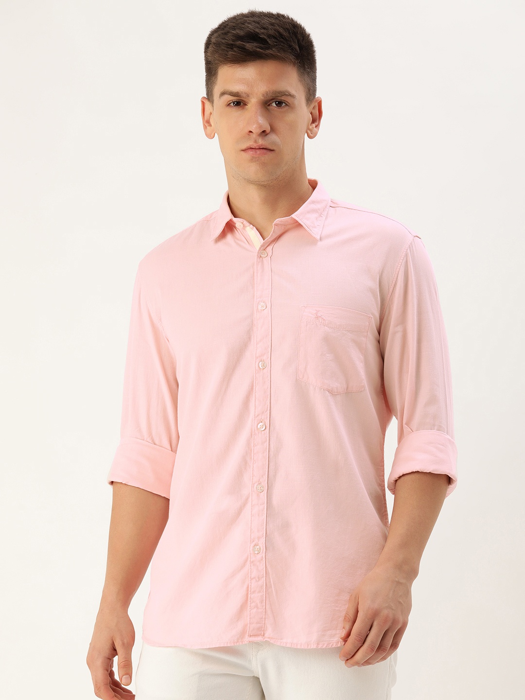 

Parx Men Slim Fit Pure Cotton Casual Shirt, Pink