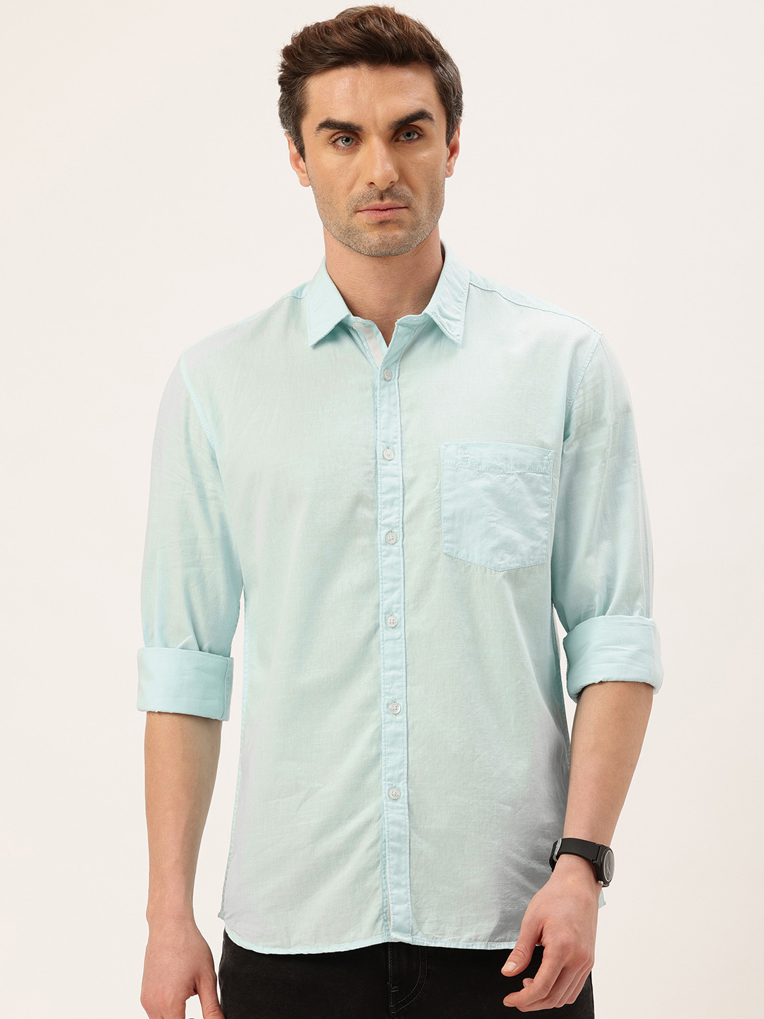

Parx Slim Fit Pure Cotton Casual Shirt, Blue