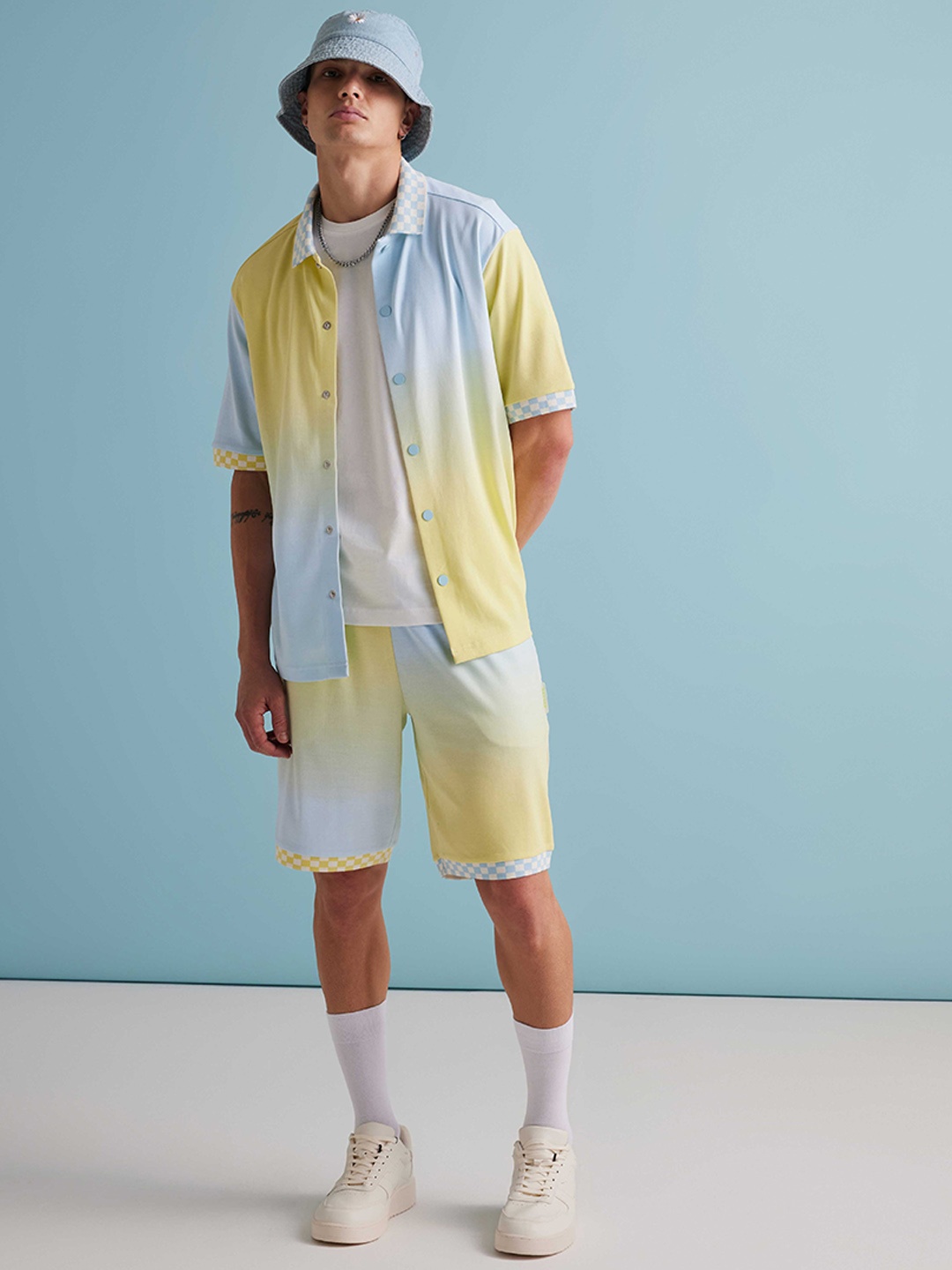 

Muvazo Colourblocked Shirt With Shorts, Yellow