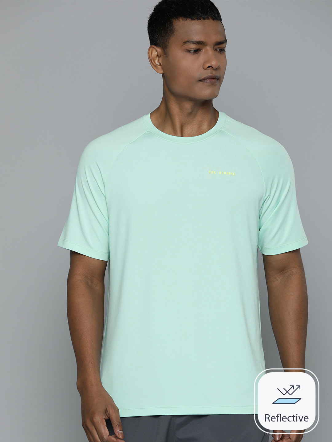 

HRX by Hrithik Roshan Men Rapid-Dry Reflective Sports T-shirt, Sea green